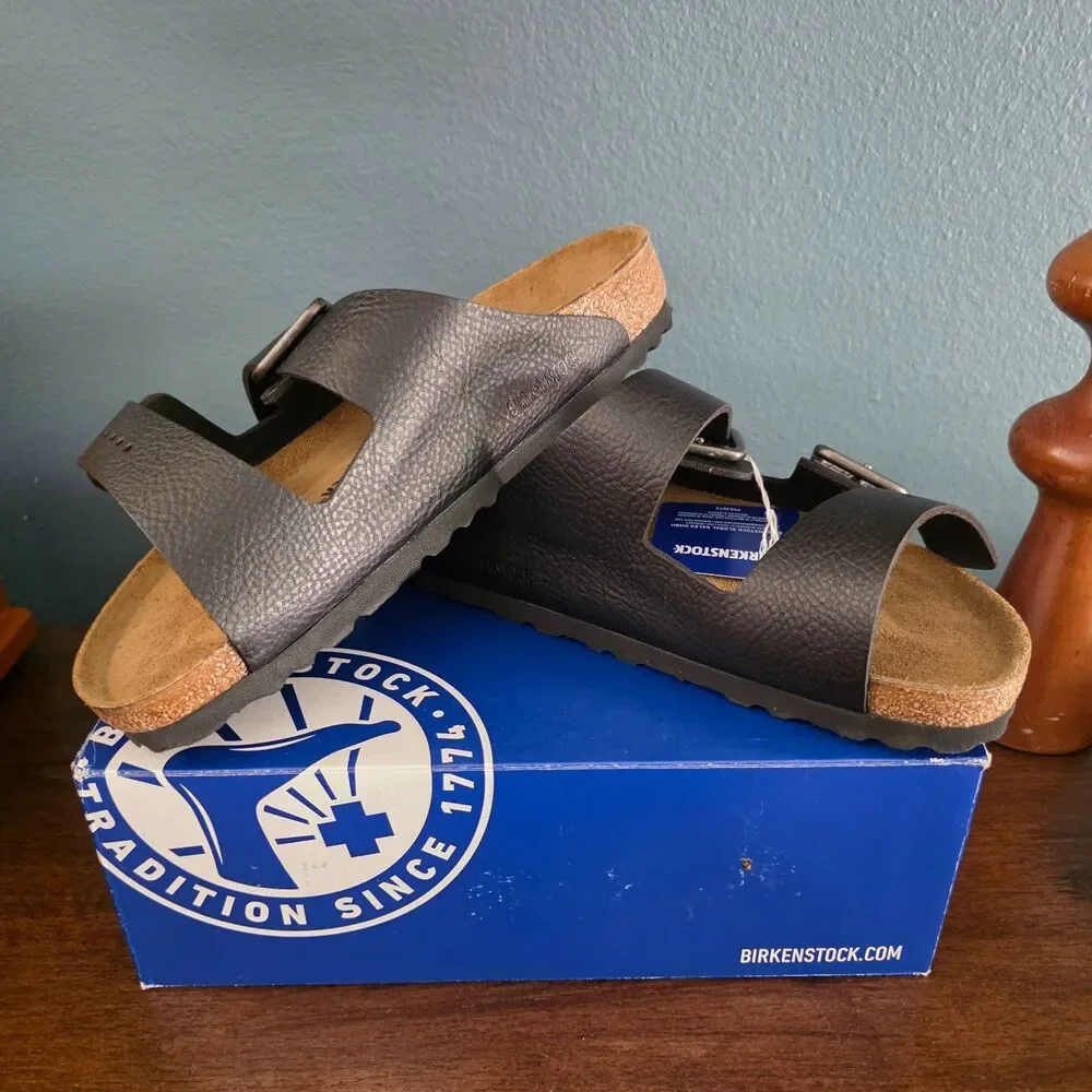 Birkenstock Arizona Wired buckle Vintage wood black Sandals 43 US Mens 10 R NIB